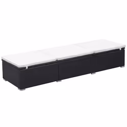 VidaXL 44404, Linge, Siège rembourré, Polyuréthane, Acier, Noir, Crème, Blanc, 600 mm, 1950 mm