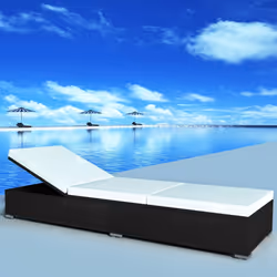 VidaXL 44404 chaise d'extérieur Linge Siège rembourré Polyuréthane, Acier Noir, Crème, Blanc