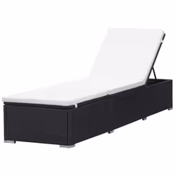 VidaXL 44404 chaise d'extérieur Linge Siège rembourré Polyuréthane, Acier Noir, Crème, Blanc - Vue supplémentaire 4