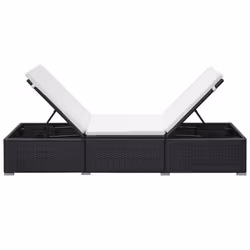 VidaXL 44404 chaise d'extérieur Linge Siège rembourré Polyuréthane, Acier Noir, Crème, Blanc - Vue supplémentaire 5