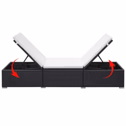 VidaXL 44404 chaise d'extérieur Linge Siège rembourré Polyuréthane, Acier Noir, Crème, Blanc - Vue supplémentaire 6