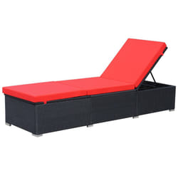 VidaXL 44405 chaise d'extérieur Linge Siège rembourré Polyéthylène, Rotin, Acier Noir, Rouge