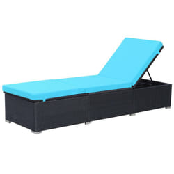VidaXL 44406 chaise d'extérieur Linge Siège rembourré Polyuréthane, Acier Noir, Bleu