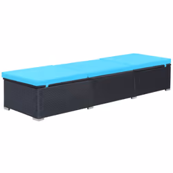 VidaXL 44406 chaise d'extérieur Linge Siège rembourré Polyuréthane, Acier Noir, Bleu