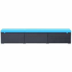 VidaXL 44406 chaise d'extérieur Linge Siège rembourré Polyuréthane, Acier Noir, Bleu - Vue supplémentaire 4
