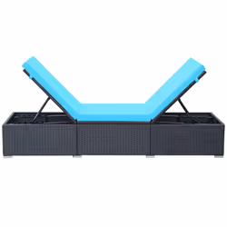 VidaXL 44406 chaise d'extérieur Linge Siège rembourré Polyuréthane, Acier Noir, Bleu - Vue supplémentaire 5