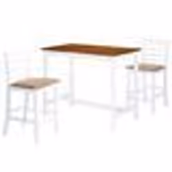 vidaXL Table et chaises de bar 3 pcs Bois massif Marron et blanc - TU