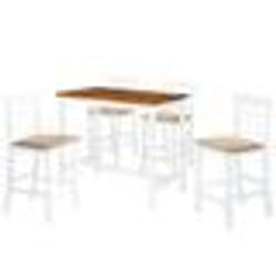 vidaXL Table et chaises de bar 5 pcs Bois massif Marron et blanc - TU