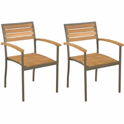 VidaXL 44236, Terrace, Bois d'acacia, Acier, 560 mm, 560 mm, 840 mm, 41 cm