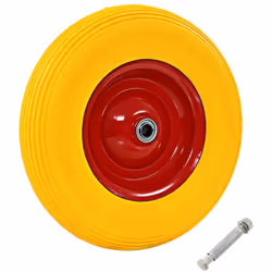 Fatigué de réparer les pneus crevés ? Alors notre roue de brouette increvable sera parfaite pour vous, car son pneu a été fab ...