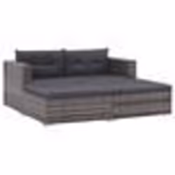 Salon de jardin en résine tressée - VIDAXL - Gris - Salon bas - Adulte