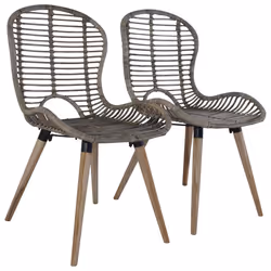 VidaXL 246853, Rotin, Bois, 480 mm, 640 mm, 850 mm, 44 cm, 45 cm