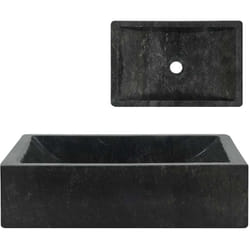 Lavabo 45x30x12 cm marbre noir brillant