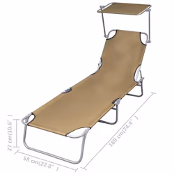 VidaXL 44292 chaise d'extérieur Linge Siège rembourré Polyester Taupe - Vue supplémentaire 7