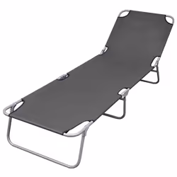 vidaXL Chaise longue pliable avec dossier réglable Gris - TU