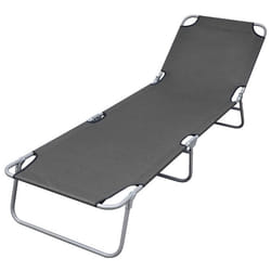 vidaXL Chaise longue pliable avec dossier réglable Gris - TU
