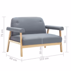 VidaXL 246643 canapé 2 siège(s) Gris - Vue supplémentaire 8