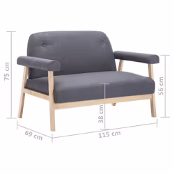 VidaXL 246646 canapé 2 siège(s) Gris - Vue supplémentaire 8