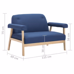 VidaXL 246649 canapé 2 siège(s) Bleu - Vue supplémentaire 8