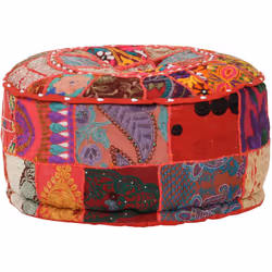 Profitez d'un moment de détente avec notre pouf fait à la main à l'aspect vintage ! Avec son design en patchwork, il attirera ...