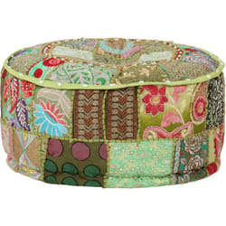Vidaxl - Pouf rond en coton fait à la main 40 x 20 cm Vert