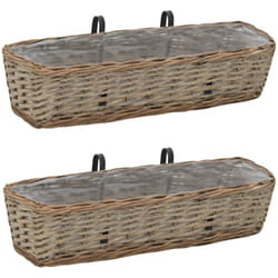 Vidaxl - Jardinière de balcon 2 pcs Osier avec doublure en pe 60 cm
