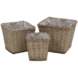 Vidaxl - Lits surélevés 3 pcs Osier avec doublure en pe