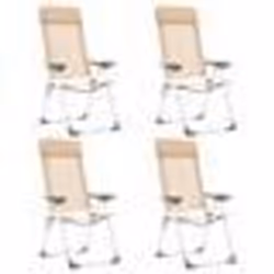 vidaXL Chaises de camping pliables lot de 4 Crème Aluminium