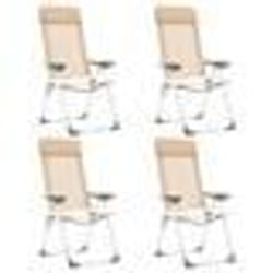 vidaXL Chaises de camping pliables lot de 4 Crème Aluminium