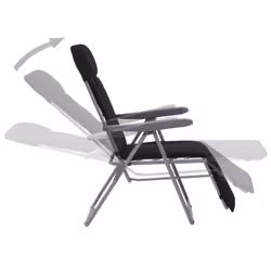 VidaXL 44319 chaise d'extérieur Terrace Siège rembourré Coton, Polyester Noir