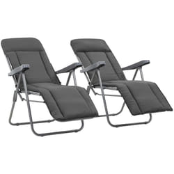 Vidaxl - Chaises pliables de jardin avec coussins 2 pcs Gris