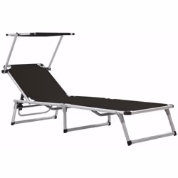 VidaXL 44333, Linge, Siège rembourré, Aluminium, Acier, Textile, Noir, 110 kg, 580 mm