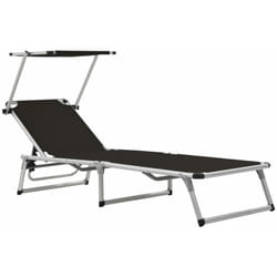 VidaXL 44333 chaise d'extérieur Linge Siège rembourré Aluminium, Acier, Textile Noir