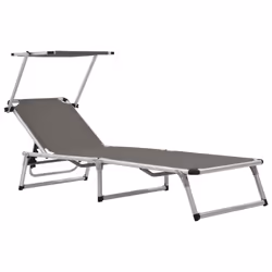 VidaXL 44335, Linge, Siège rembourré, Aluminium, Acier, Textile, Gris, 110 kg, 580 mm