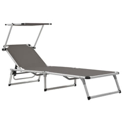 VidaXL 44335 chaise d'extérieur Linge Siège rembourré Aluminium, Acier, Textile Gris