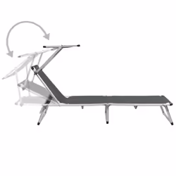 VidaXL 44335 chaise d'extérieur Linge Siège rembourré Aluminium, Acier, Textile Gris