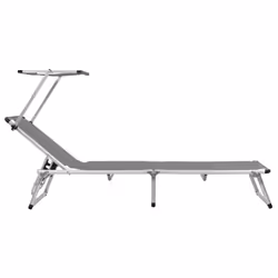 VidaXL 44335 chaise d'extérieur Linge Siège rembourré Aluminium, Acier, Textile Gris