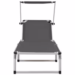 VidaXL 44335 chaise d'extérieur Linge Siège rembourré Aluminium, Acier, Textile Gris - Vue supplémentaire 4