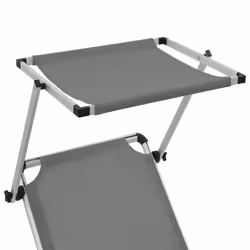 VidaXL 44335 chaise d'extérieur Linge Siège rembourré Aluminium, Acier, Textile Gris - Vue supplémentaire 6