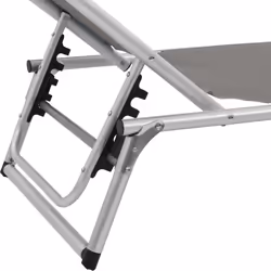 VidaXL 44335 chaise d'extérieur Linge Siège rembourré Aluminium, Acier, Textile Gris - Vue supplémentaire 8
