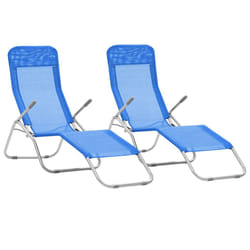 VidaXL 44337 chaise d'extérieur Linge Polyester, Polyvinyl chloride (PVC) Bleu