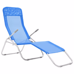 VidaXL 44337 chaise d'extérieur Linge Polyester, Polyvinyl chloride (PVC) Bleu