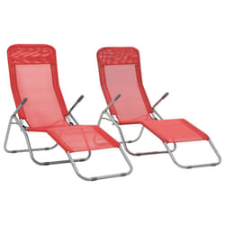 VidaXL 44339 chaise d'extérieur Linge Polyester, Polyvinyl chloride (PVC) Rouge