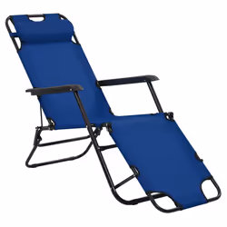 VidaXL 44342 chaise d'extérieur Linge Polyester Bleu - Vue supplémentaire 4