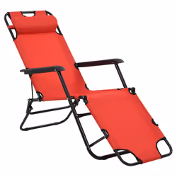 VidaXL 44344 chaise d'extérieur Linge Polyester Rouge - Vue supplémentaire 4