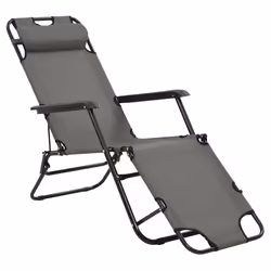 VidaXL 44345 chaise d'extérieur Linge Polyester Gris - Vue supplémentaire 4