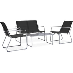 Vidaxl - Salon de jardin 4 pcs Tissu et acier Noir