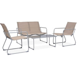 Vidaxl - Salon de jardin 4 pcs Tissu et acier Taupe