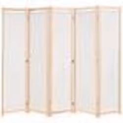 vidaXL Cloison de séparation 5 panneaux Crème 200 x 170 x 4 cm Tissu - TU
