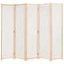 vidaXL Cloison de séparation 5 panneaux Crème 200 x 170 x 4 cm Tissu - TU